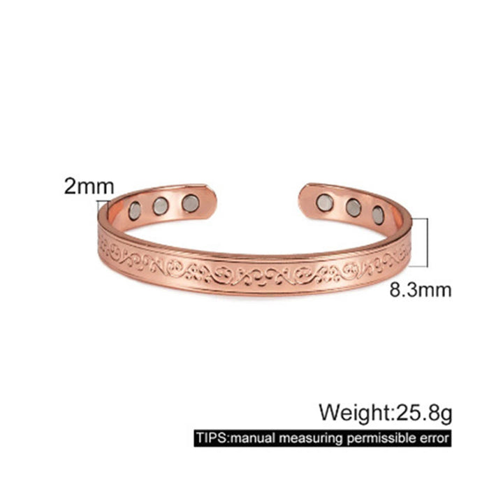 Buddha Stones Bracelet jonc ouvert en cuivre à motif gravé. - image 11
