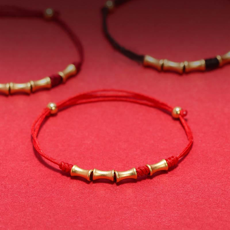 Bracelet tressé en argent sterling 925 Buddha Stones et motif bambou - image 0