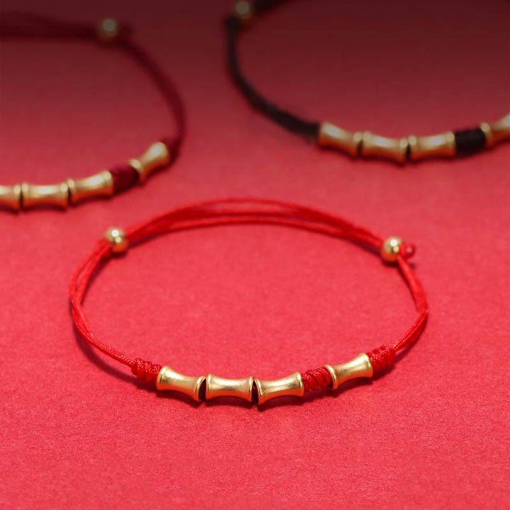 Bracelet tressé en argent sterling 925 Buddha Stones et motif bambou - image 0