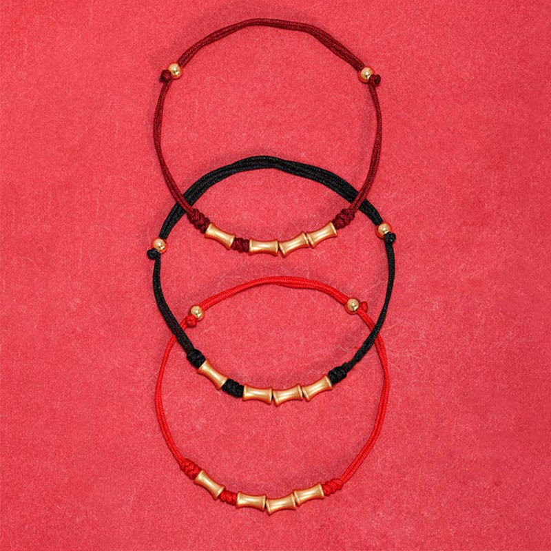 Bracelet tressé en argent sterling 925 Buddha Stones et motif bambou - image 14