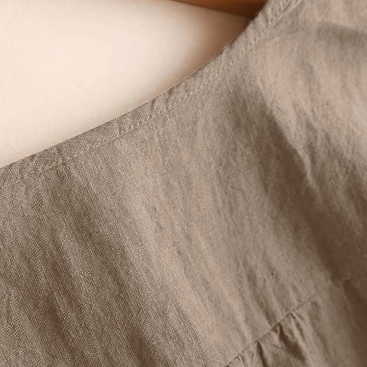 Chemise décontractée à manches trois-quarts et col rond ajouré pour femme avec Buddha Stones - image 7