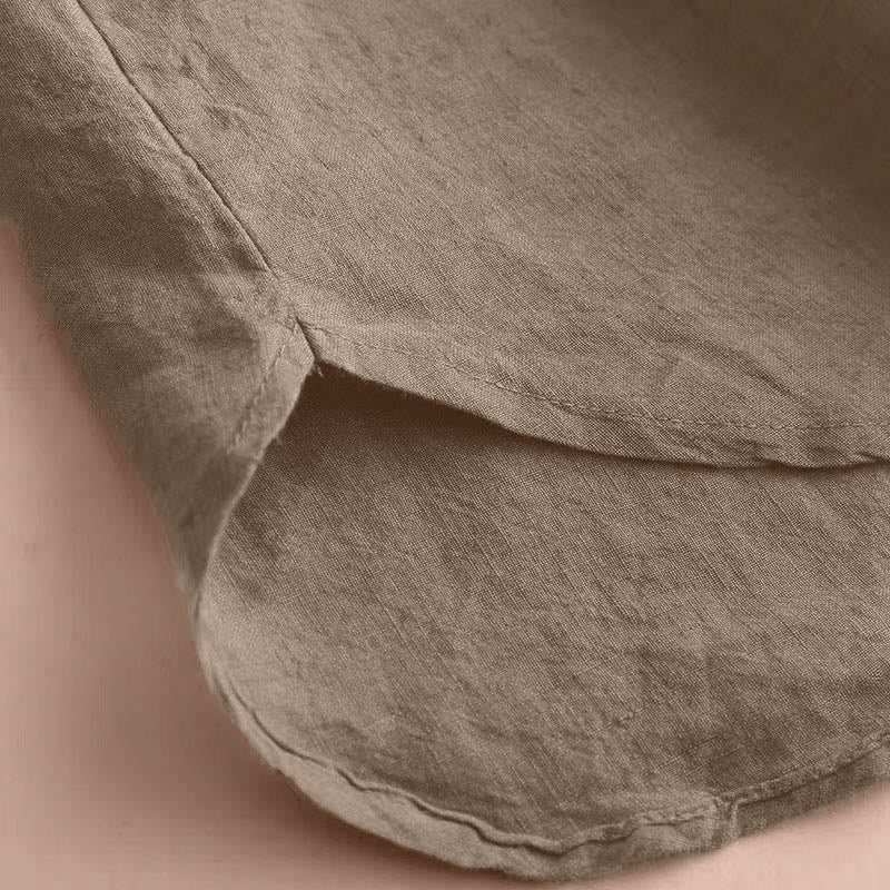 Chemise à manches trois-quarts pour femme, style décontracté, unie, à col rond ajouré, ornée de Buddha Stones - image 9