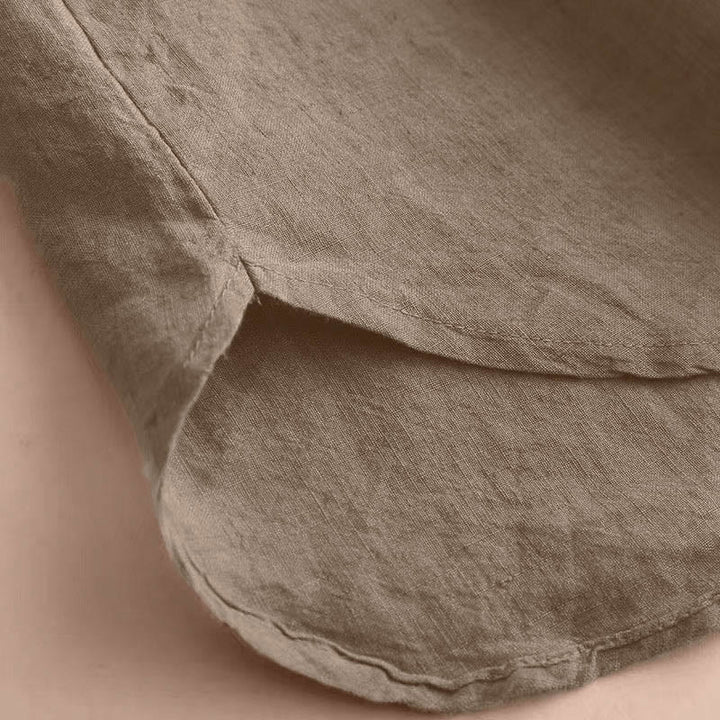Chemise à manches trois-quarts pour femme, style décontracté, unie, à col rond ajouré, ornée de Buddha Stones - image 9