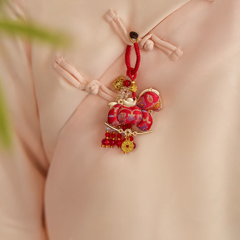 Buddha Stones Porte-clés brodé de prospérité « Année du Cheval » - image 2