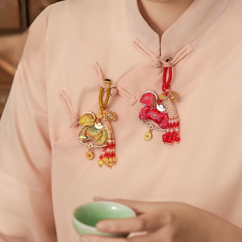 Buddha Stones Porte-clés brodé de prospérité « Année du Cheval » - image 11