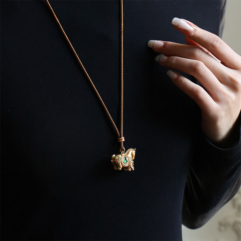 Buddha Stones Pendentifs en cuivre et laiton pour collier d'équilibre Année du Cheval - image 3