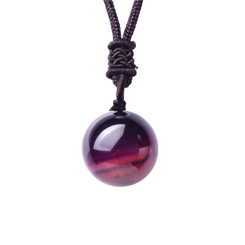 Buddha Stones Collier pendentif équilibre en améthyste, agate jaune, agate variée, cristal rose, lazurite, lapis-lazuli - Améthyste - image 0