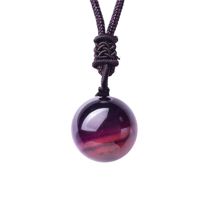 Buddha Stones Collier pendentif équilibre en améthyste, agate jaune, agate variée, cristal rose, lazurite, lapis-lazuli - Améthyste - image 0