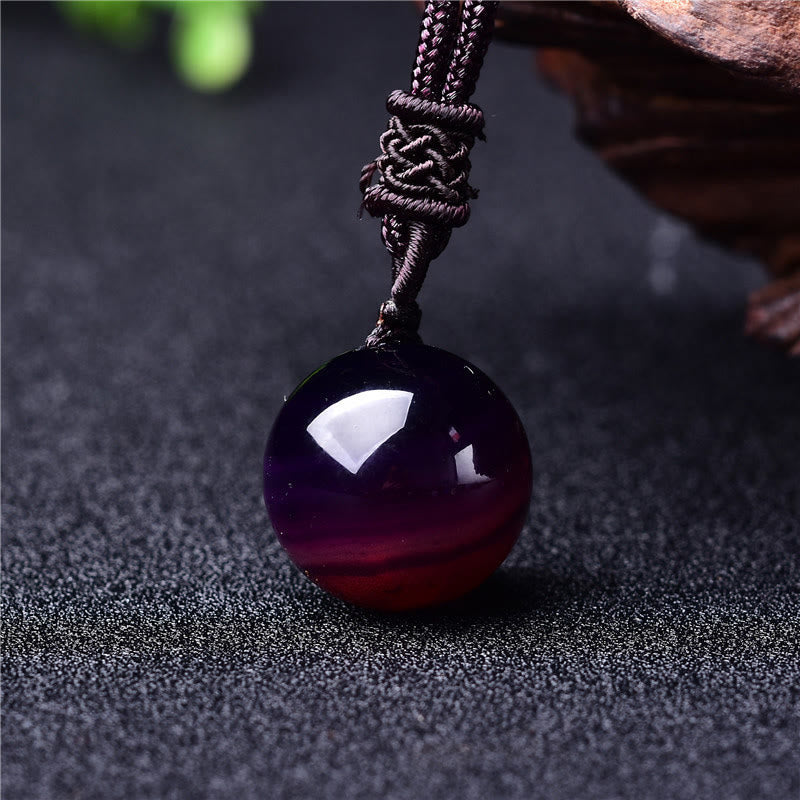 Buddha Stones Collier pendentif équilibre en améthyste, agate jaune, agate variée, cristal rose, lazurite, lapis-lazuli - image 1