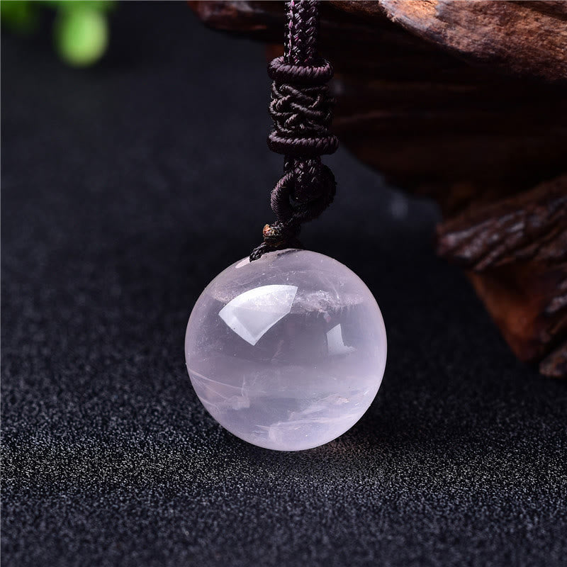 Buddha Stones Collier pendentif équilibre en améthyste, agate jaune, agate variée, cristal rose, lazurite, lapis-lazuli - Cristal rose - image 13