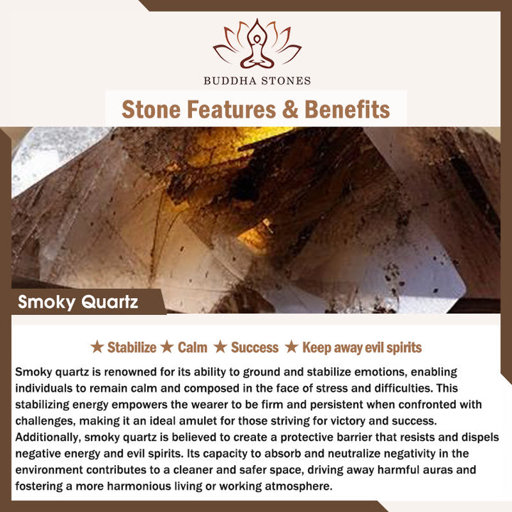 Buddha Stones Collier pendentif de protection en cristal blanc, cristal rose, œil de tigre et quartz fumé - image 18