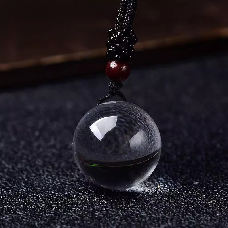 Buddha Stones Collier pendentif de protection en cristal blanc, cristal rose, œil de tigre et quartz fumé - Cristal blanc - image 1