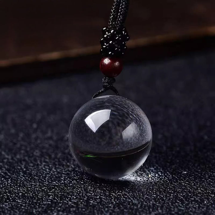 Buddha Stones Collier pendentif de protection en cristal blanc, cristal rose, œil de tigre et quartz fumé - Cristal blanc - image 1