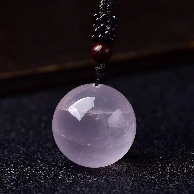 Buddha Stones Collier pendentif de protection en cristal blanc, cristal rose, œil de tigre et quartz fumé - Cristal rose - image 3