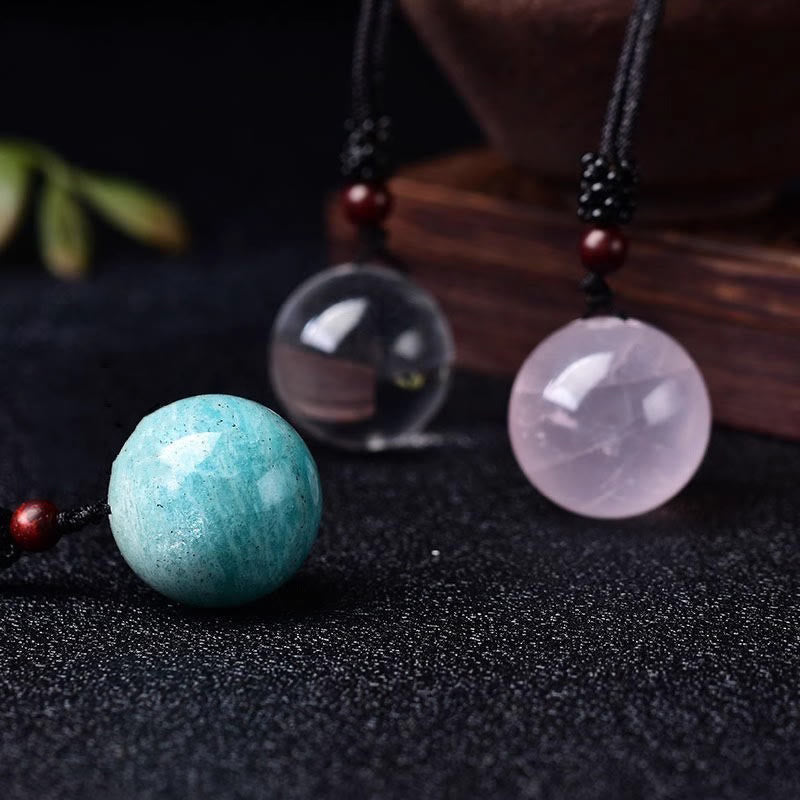 Buddha Stones Collier pendentif de protection en cristal blanc, cristal rose, œil de tigre et quartz fumé - image 19