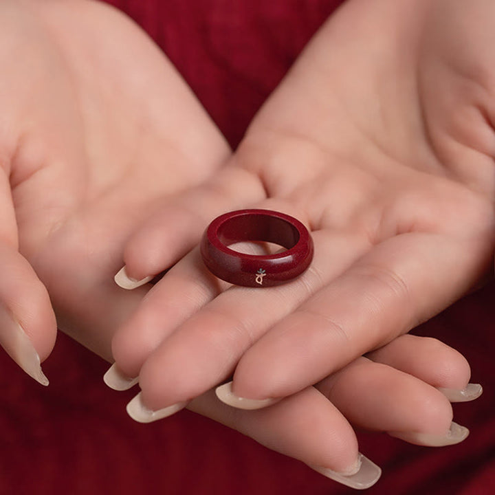 Buddha Stones Bague de bénédiction en cinabre, année du Cheval selon le zodiaque chinois - image 17