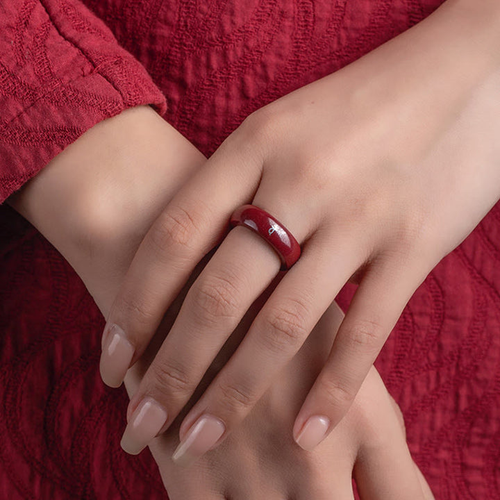 Buddha Stones Bague de bénédiction en cinabre, année du Cheval selon le zodiaque chinois - image 16