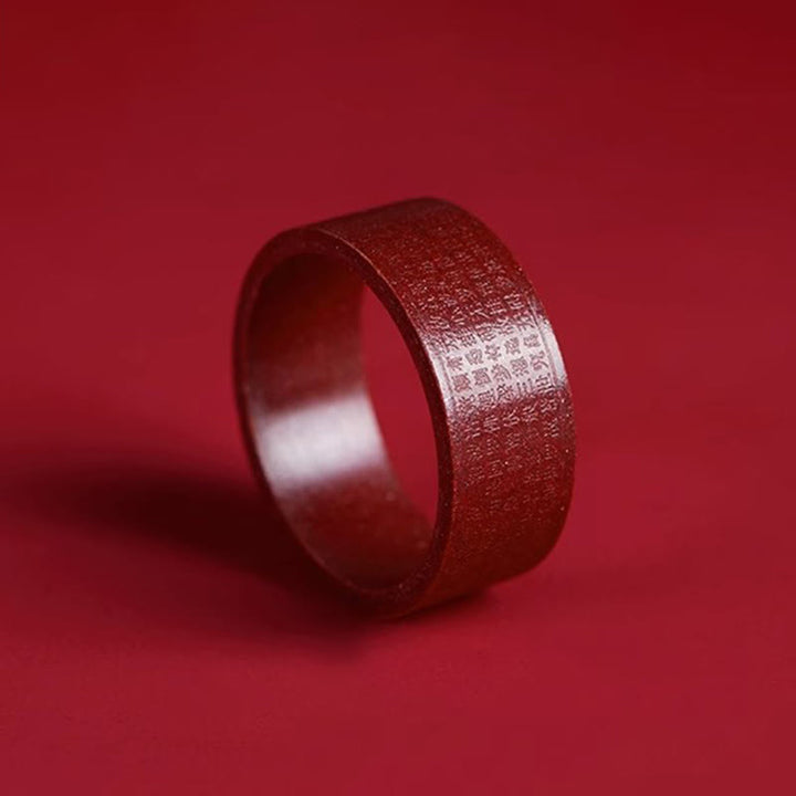 Buddha Stones Bague de bénédiction Cinnabar Om Mani Padme Hum Heart Sutra - image 8
