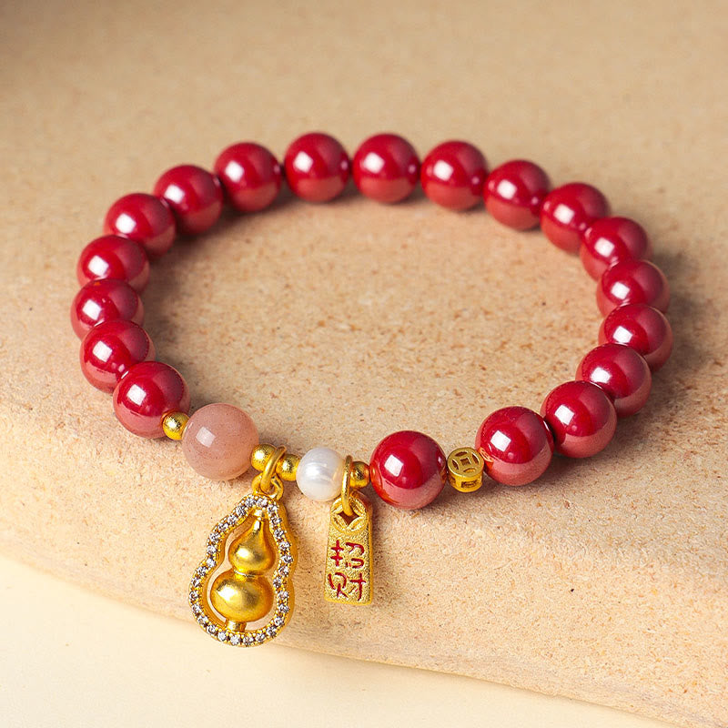 Buddha Stones Bracelet de cinabre porte-bonheur - Cinabre rouge (Tour de poignet : 14-15 cm) - image 6