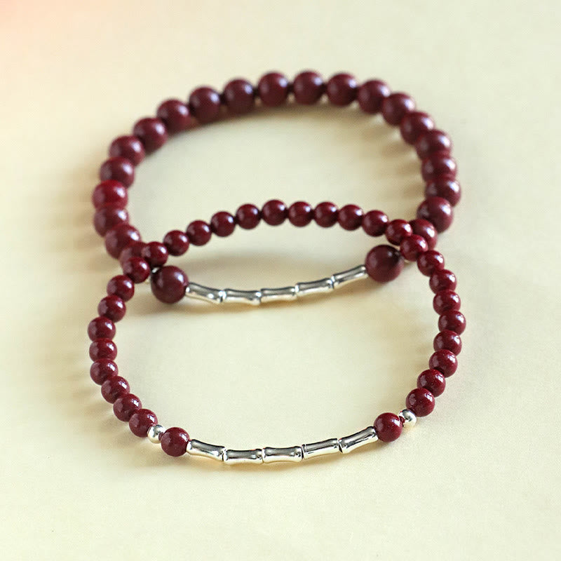 Buddha Stones Bracelet de concentration et de calme en argent sterling 925 et cinabre - image 10