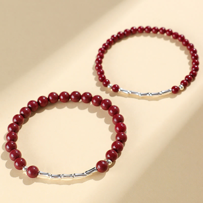 Buddha Stones Bracelet de concentration et de calme en argent sterling 925 et cinabre - image 12