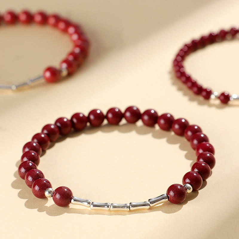 Buddha Stones Bracelet de concentration et de calme en argent sterling 925 et cinabre - image 13