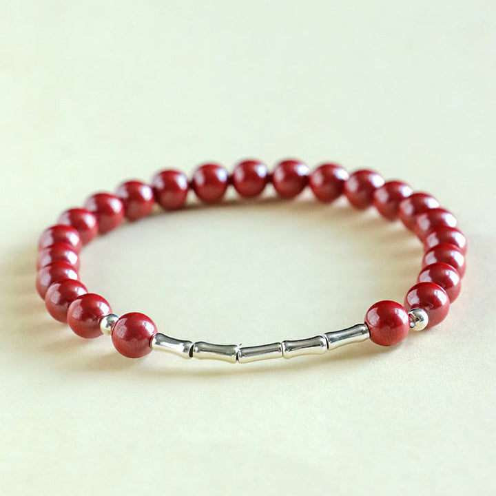Buddha Stones Bracelet de concentration et de calme en argent sterling 925 et cinabre - image 8
