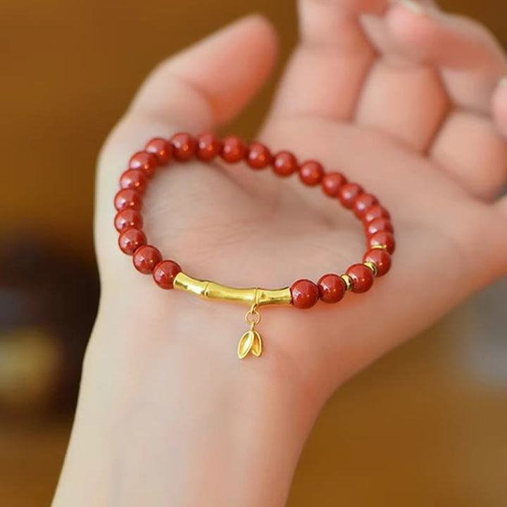 Buddha Stones Bracelet de concentration en argent sterling 925 et cinabre - image 1