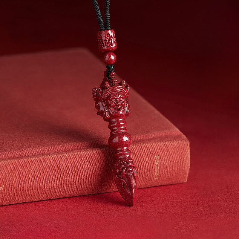Buddha Stones Pendentifs en cinabre Om Mani Padme Hum pour éloigner les mauvais esprits - image 1
