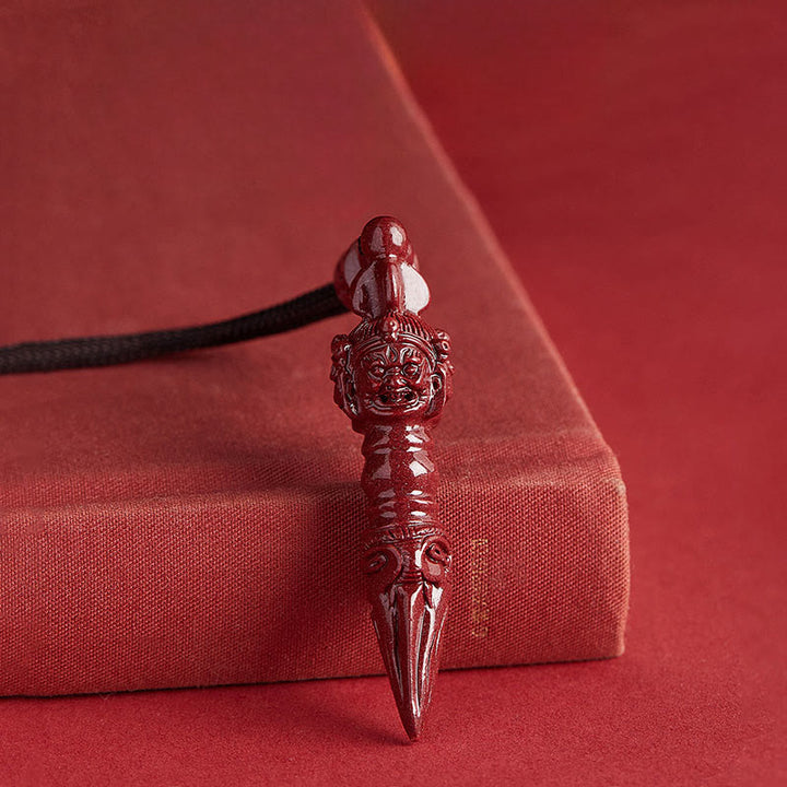 Buddha Stones Pendentifs en cinabre Om Mani Padme Hum pour éloigner les mauvais esprits - image 4