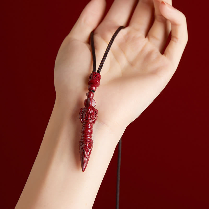 Buddha Stones Pendentifs en cinabre Om Mani Padme Hum pour éloigner les mauvais esprits - image 2