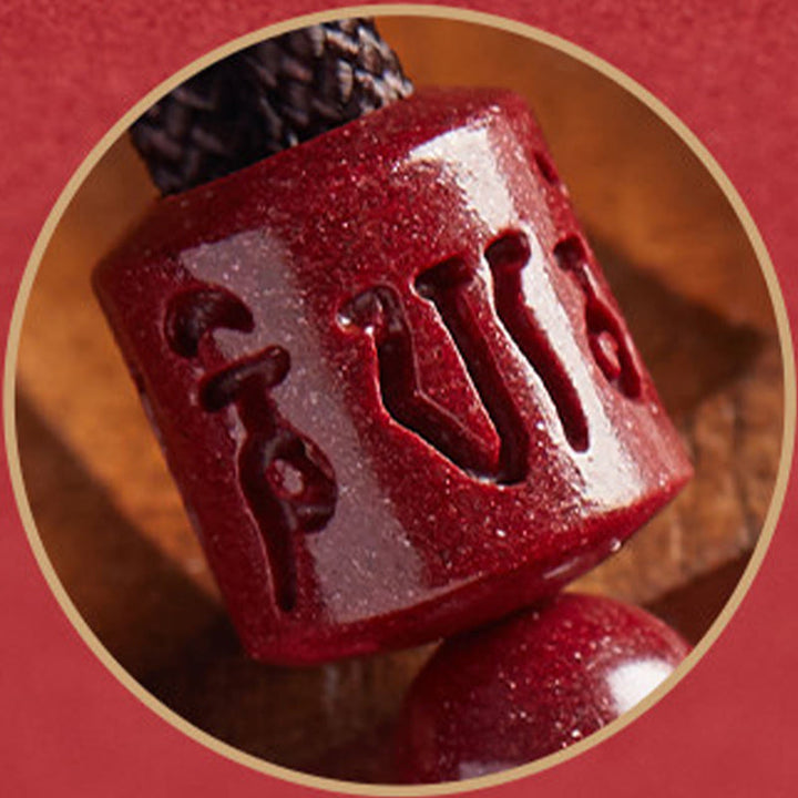 Buddha Stones Pendentifs en cinabre Om Mani Padme Hum pour éloigner les mauvais esprits - image 14