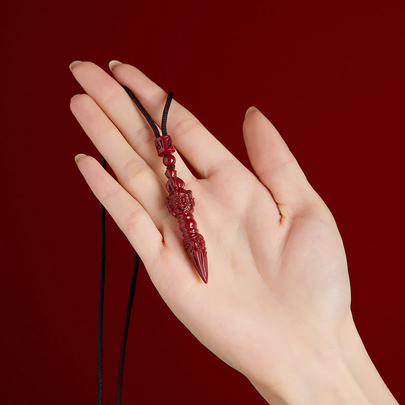 Buddha Stones Pendentifs en cinabre Om Mani Padme Hum pour éloigner les mauvais esprits - image 10