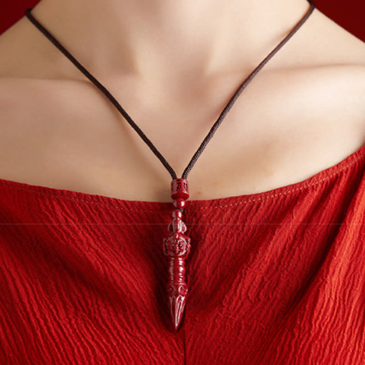 Buddha Stones Pendentifs en cinabre Om Mani Padme Hum pour éloigner les mauvais esprits - image 8