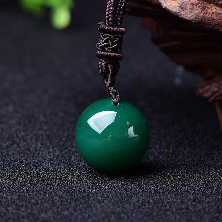 Buddha Stones Collier pendentif équilibre en améthyste, agate jaune, agate variée, cristal rose, lazurite, lapis-lazuli - Agate verte - image 5