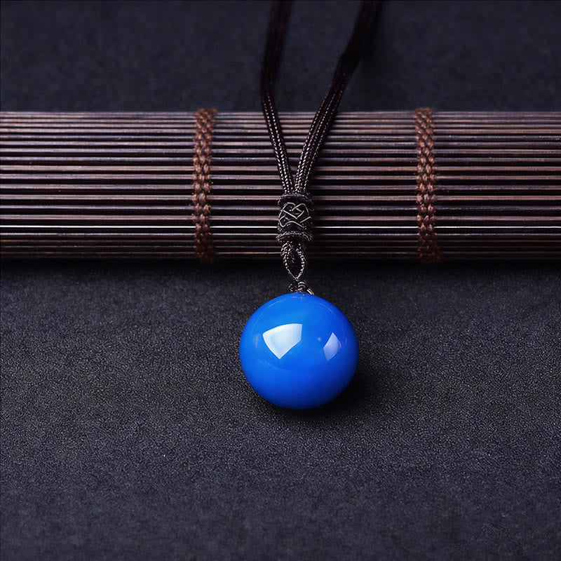 Buddha Stones Collier pendentif équilibre en améthyste, agate jaune, agate variée, cristal rose, lazurite, lapis-lazuli - Agate bleue - image 10