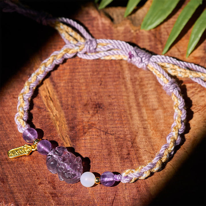 Buddha Stones Bracelet porte-bonheur Pixiu Balance en améthyste - image 4