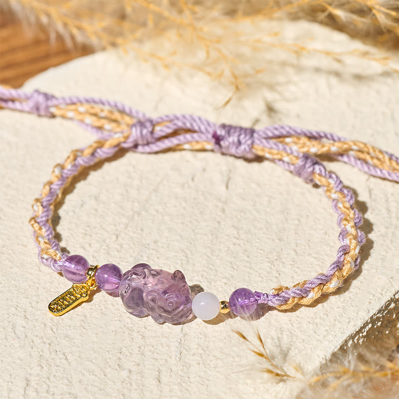 Buddha Stones Bracelet porte-bonheur Pixiu Balance en améthyste - image 2