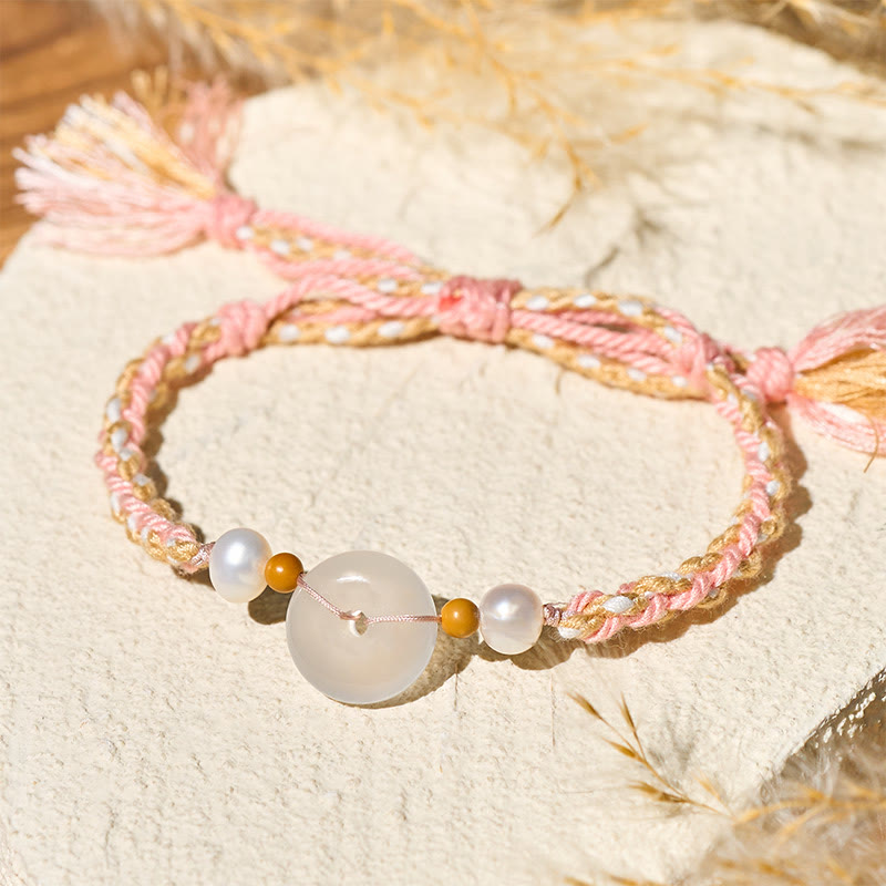 Buddha Stones Bracelet positif en calcédoine avec boucle de paix - image 3