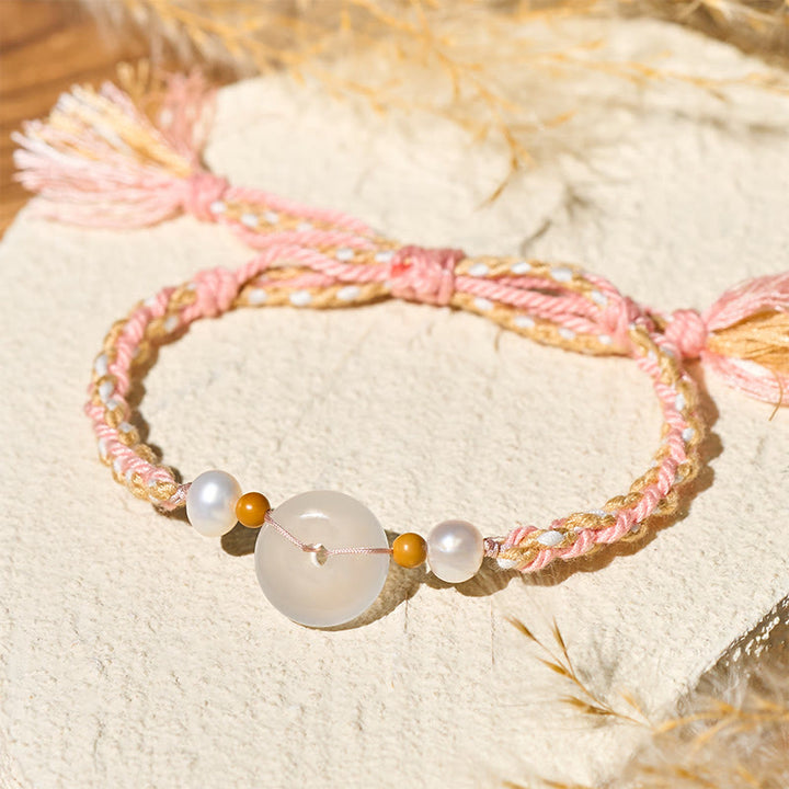 Buddha Stones Bracelet positif en calcédoine avec boucle de paix - image 3