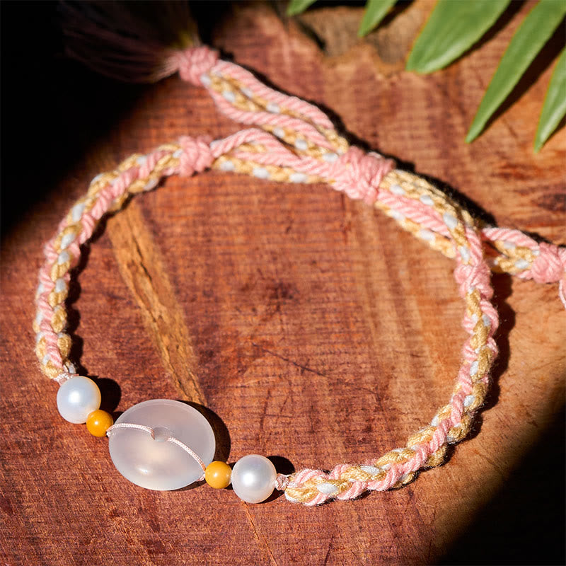 Buddha Stones Bracelet positif en calcédoine avec boucle de paix - image 4