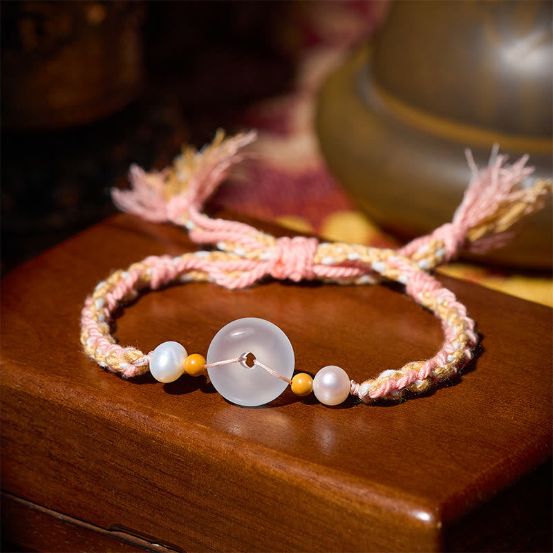 Buddha Stones Bracelet positif en calcédoine avec boucle de paix - image 2