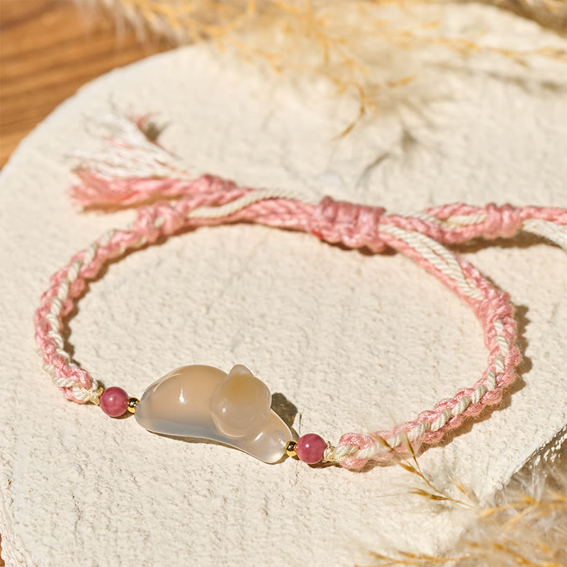 Buddha Stones Bracelet en calcédoine Chat Harmonie Positive - image 2