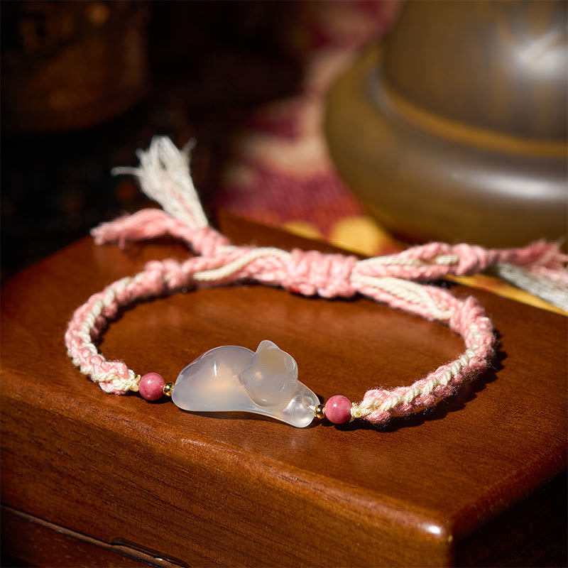 Buddha Stones Bracelet en calcédoine Chat Harmonie Positive - image 4