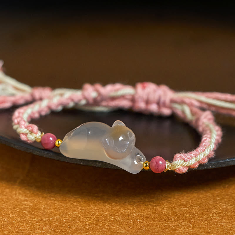 Buddha Stones Bracelet en calcédoine Chat Harmonie Positive - image 1
