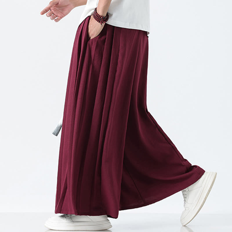Buddha Stones Pantalon large pour homme en coton, longueur cheville, avec cordon de serrage et poches, orné d'un motif dragon d'été - image 19