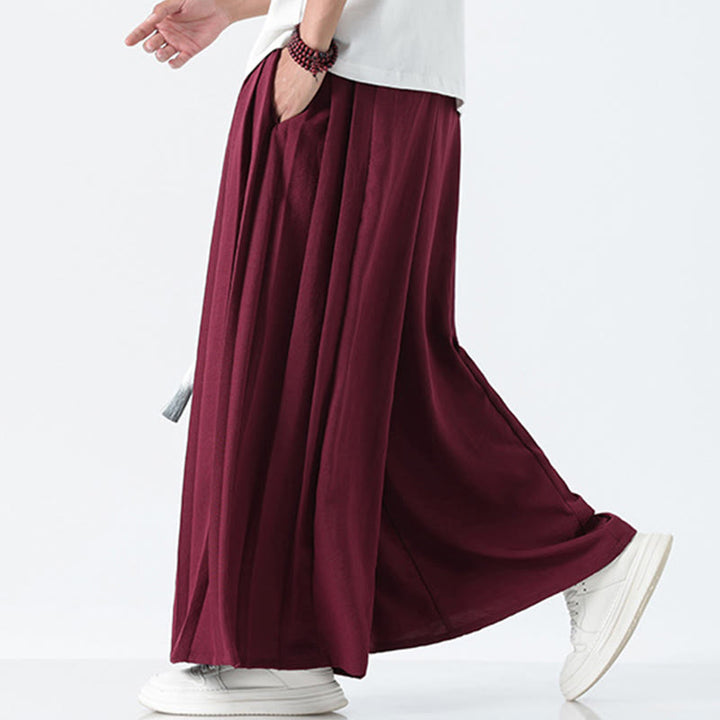Buddha Stones Pantalon large pour homme en coton, longueur cheville, avec cordon de serrage et poches, orné d'un motif dragon d'été - image 19