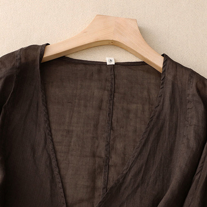 Kimono d'été uni à manches longues et lacets, imprimé de Buddha Stones , pour femme - image 13
