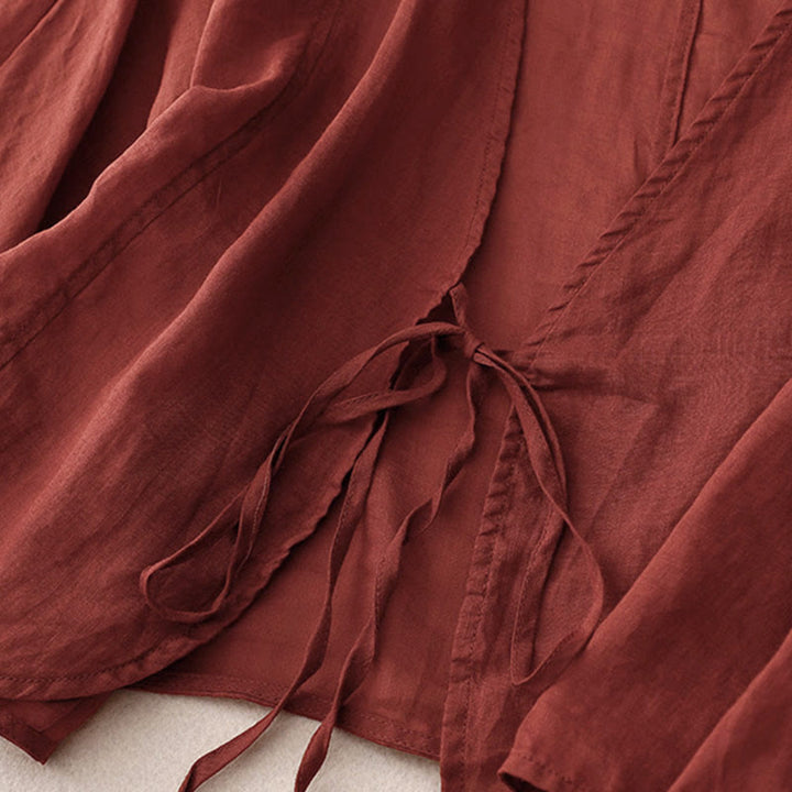 Kimono d'été uni à manches longues et lacets, imprimé de Buddha Stones , pour femme - image 2