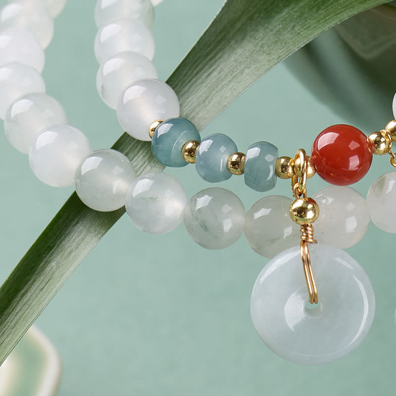 Buddha Stones Bracelet double tour Jade Peace Buckle Chance Abondance - image 7